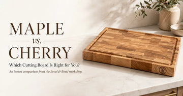 Maple and cherry cutting boards side by side for comparison