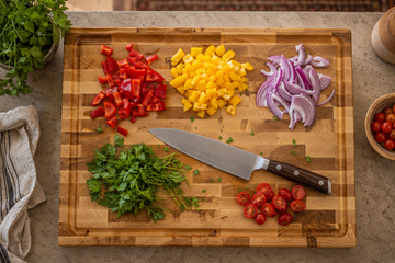 End-grain hard maple cutting board, the healthiest cutting board material
