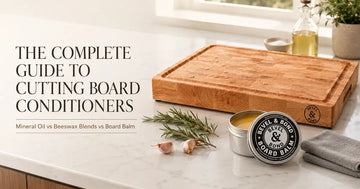 Mineral oil, beeswax, and board cream for conditioning cutting boards