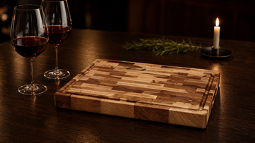Engraved maple cutting board as a wood anniversary gift