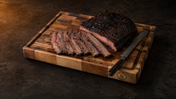 Maple carving board with brisket as a Father's Day gift