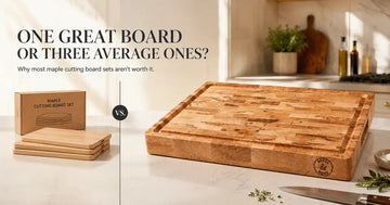 Set of maple cutting boards in multiple sizes