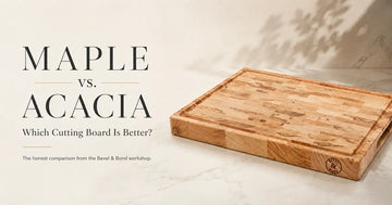 Maple and acacia cutting boards compared side by side