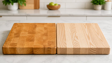 Hard maple vs ash cutting boards compared side by side