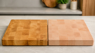 Hard maple vs beech cutting boards compared side by side