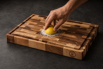 Removing odor from a maple cutting board with salt and lemon