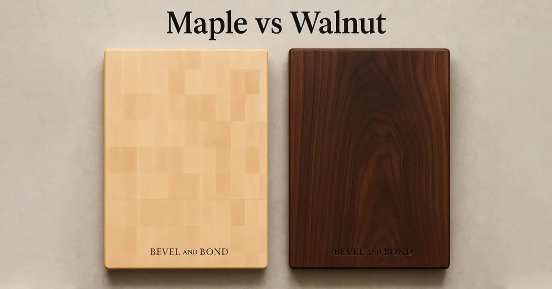 Maple vs Walnut cutting board comparison – Bevel and Bond