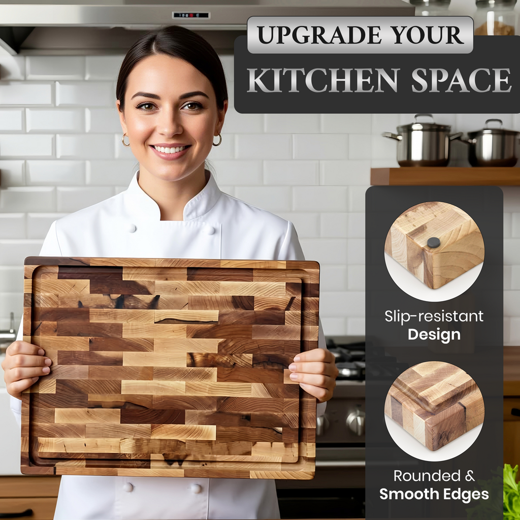 Bevel & Bond End-Grain Maple Cutting Board