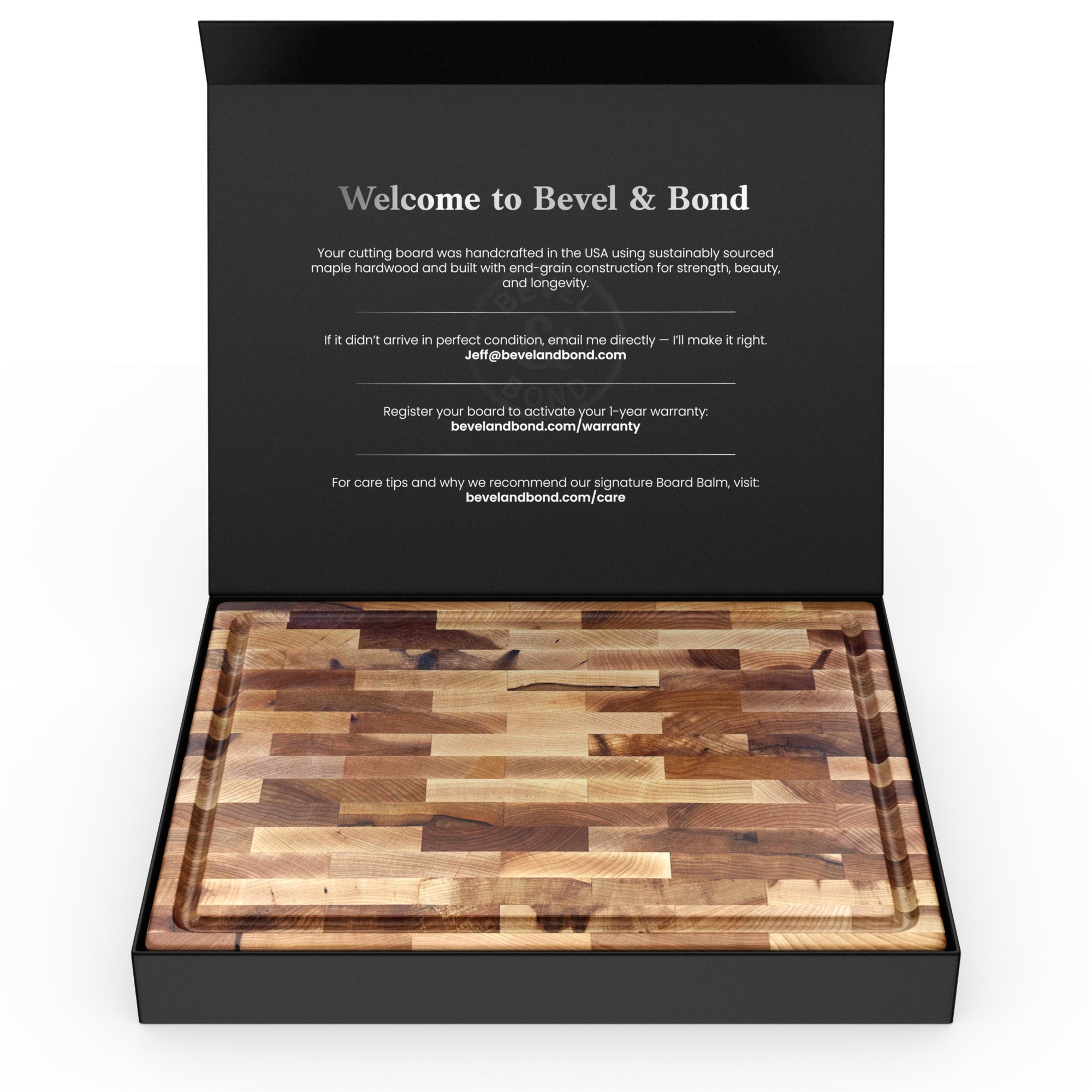 Bevel & Bond End-Grain Maple Cutting Board